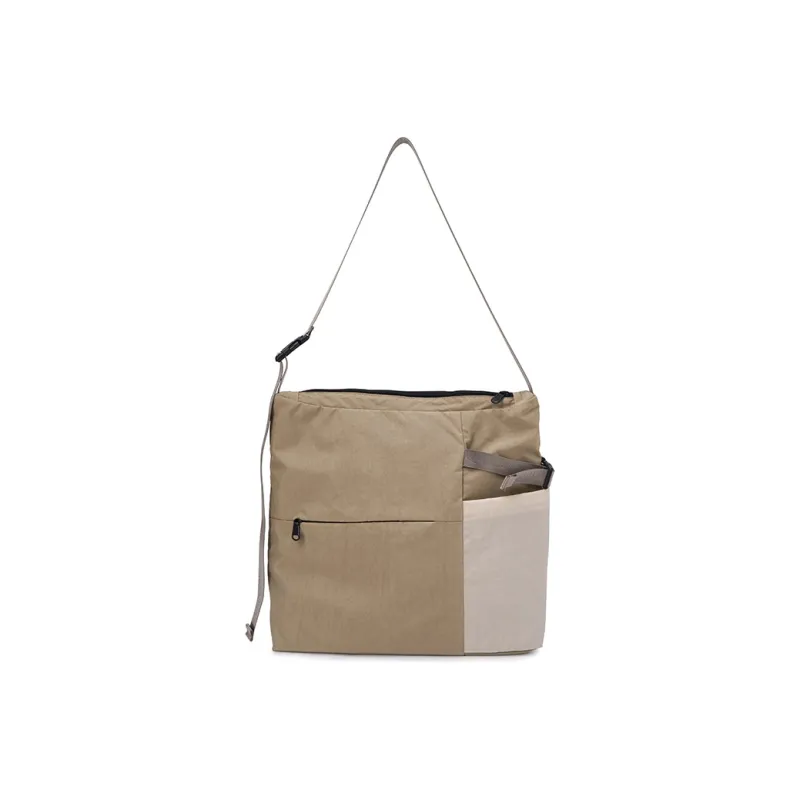 ACROSS Polyester Shoulder Bag, Crossbody Bag Large Size Unisex Khaki/Gray/Black-2