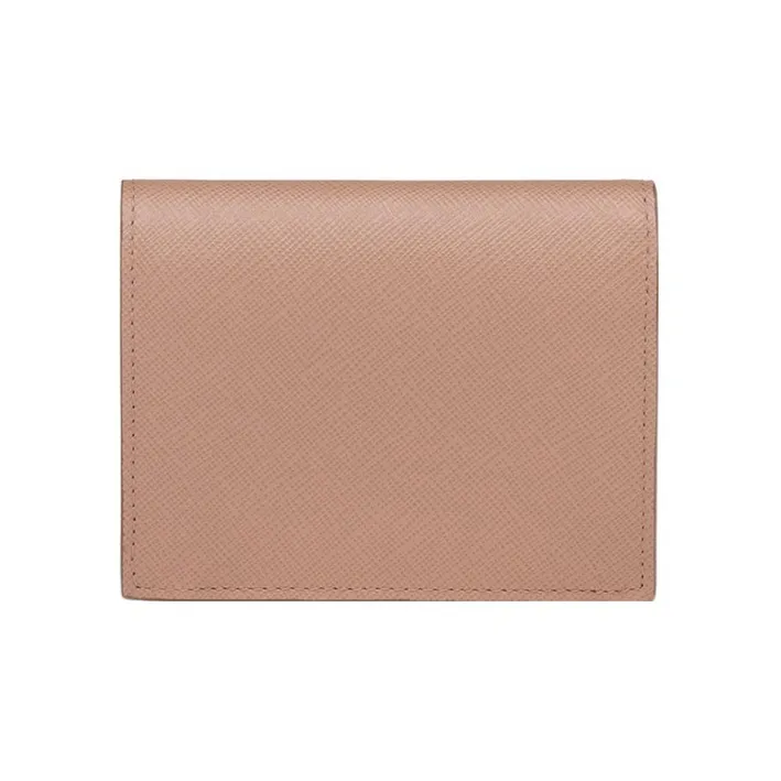 PRADA Saffiano Leather Wallet Small Size Women's Pink-2