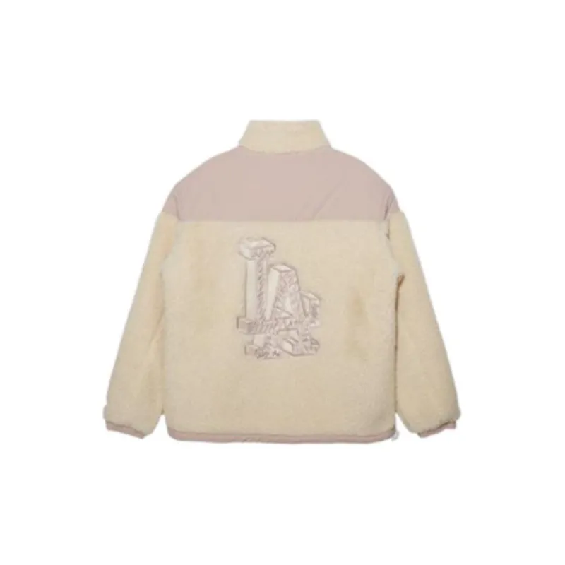 New Era x MLB Velvet-feel Coat Unisex Pink-1