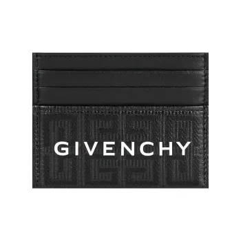 GIVENCHY 4G Coated Canvas With Leather Card Holder Men's Black
