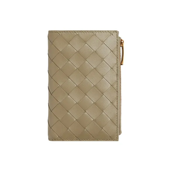 Bottega Veneta Intrecciato Bi Fold Zip Wallet-0