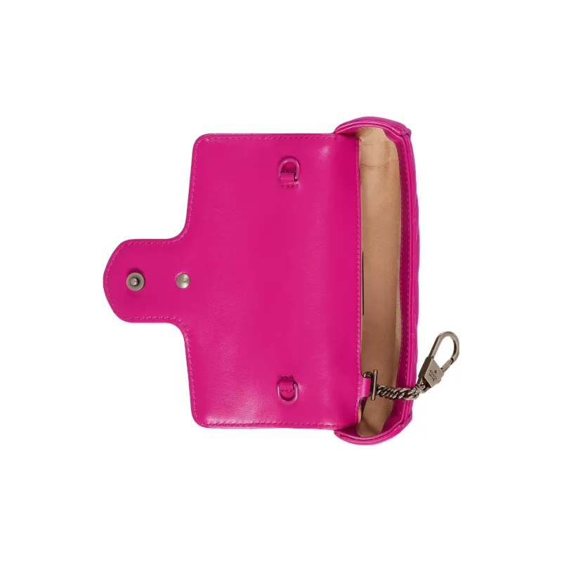 GUCCI Marmont Leather One Shoulder Handbags Fanny Pack Extra Mini Women's Fuchsia-6