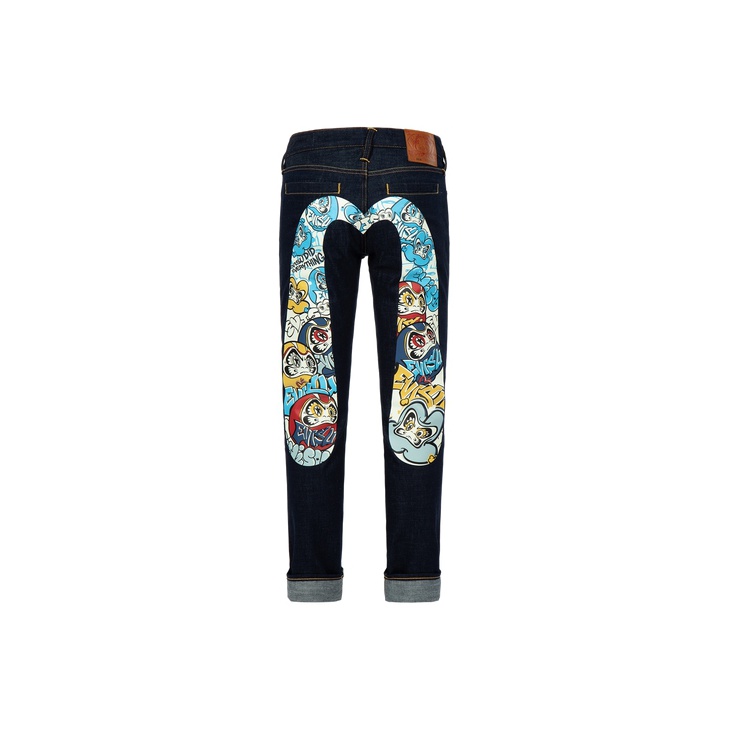 EVISU Jeans Men Denim Blue - POIZON