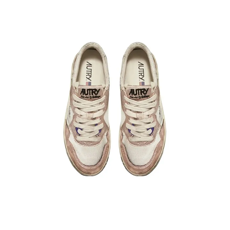 AUTRY Super Vintage Low White Metallic Pink Women's-2