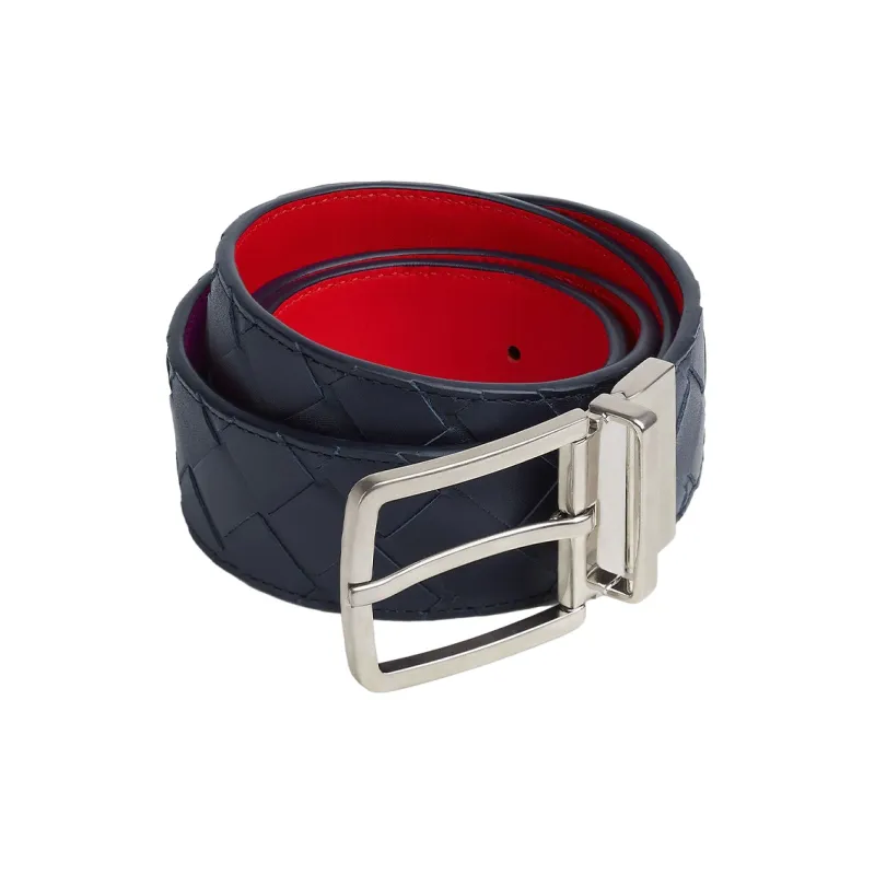 Bottega Veneta Intrecciato Reversible Buckle Belt-0