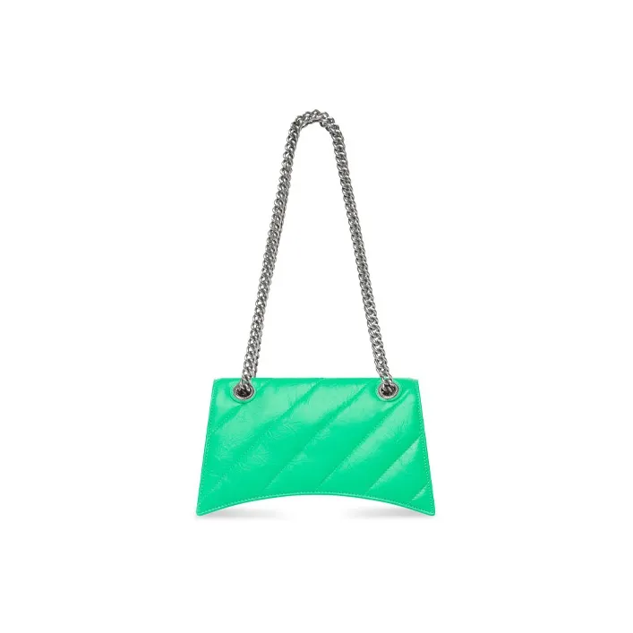 Balenciaga CRUSH Crushed Calfskin Portable Crossbody Bag, Shoulder Bag Women's Bright Green-2