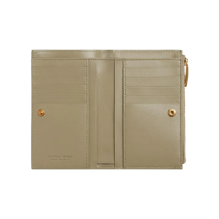Bottega Veneta Intrecciato Bi Fold Zip Wallet-3