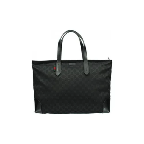 GUCCI Canvas Tote Bag Shopping Bag Handbag Shoulder Bag Women's Black
