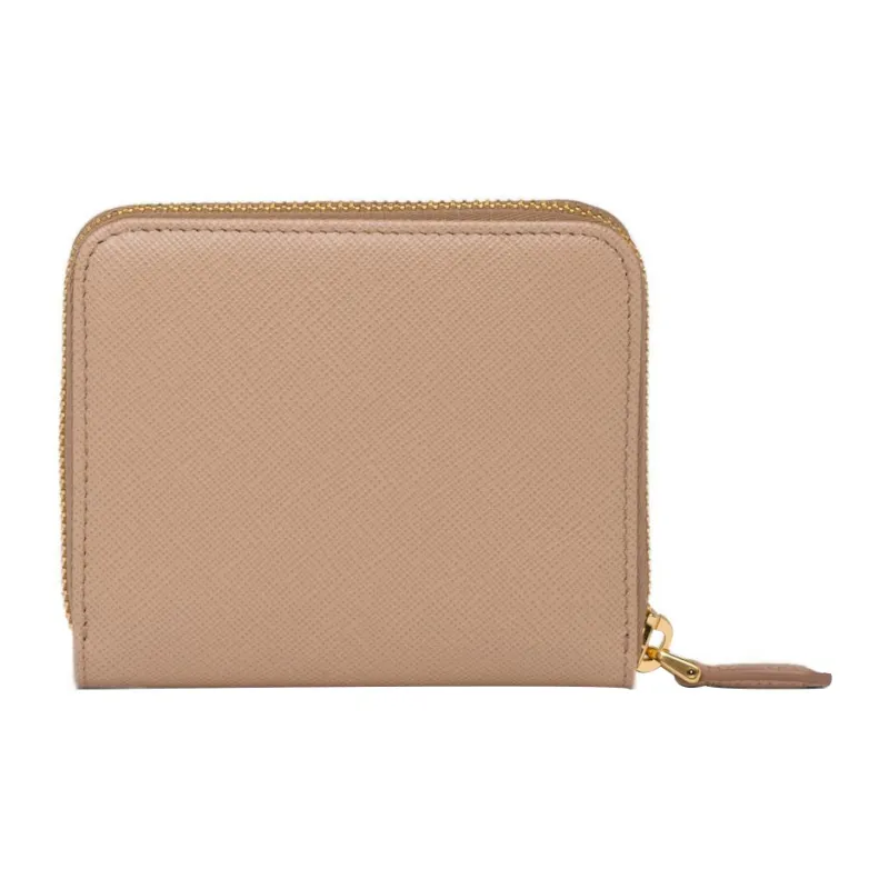 PRADA Saffiano Leather Wallet Small Size Women's Brown-1