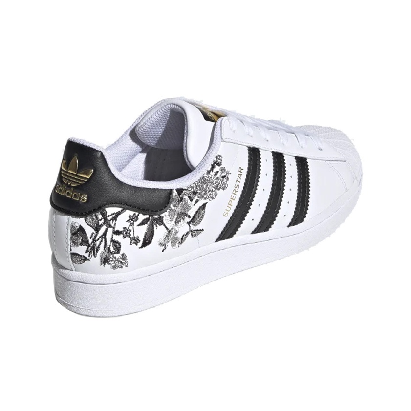 Adidas superstar flower embroidery white blue hotsell