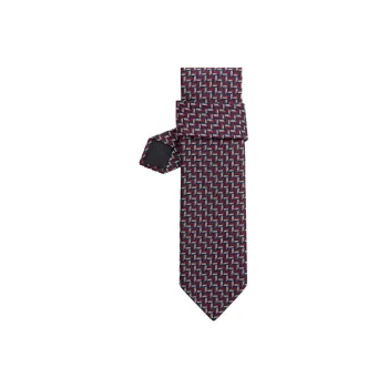 HERMES Silk Tie Men's Marine Blue/Red/White