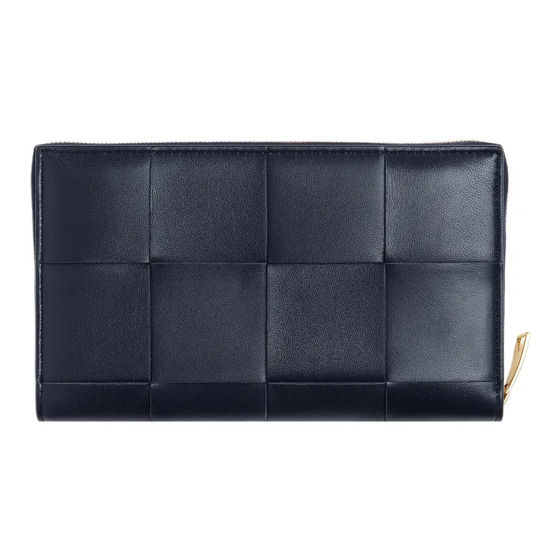 Bottega Veneta Sheepskin Wallet Large Size Women's Space Gray-1