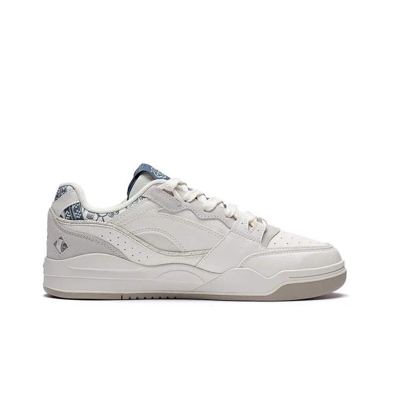 LiNing Yuebai Anti Slip Wear Resistant Low Top Skateboard Shoes Unisex Ecru-1