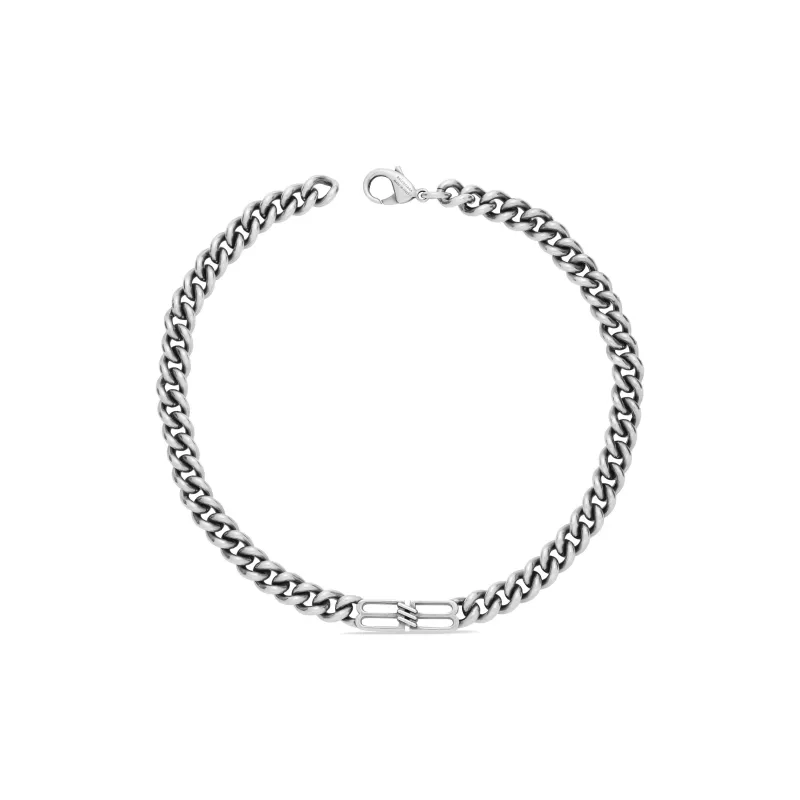 Balenciaga Bb Logo Plaque Chained Necklace-1