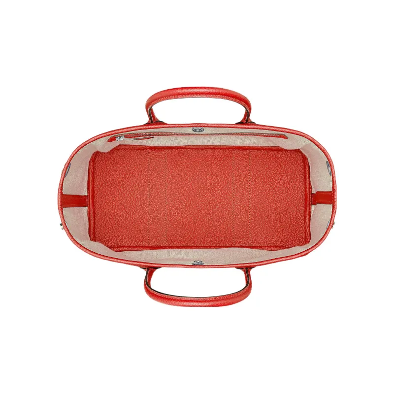 HERMES Garden Party Cow Leather Garden Handbag Regular Women's 9T Capucine Orange Red-2