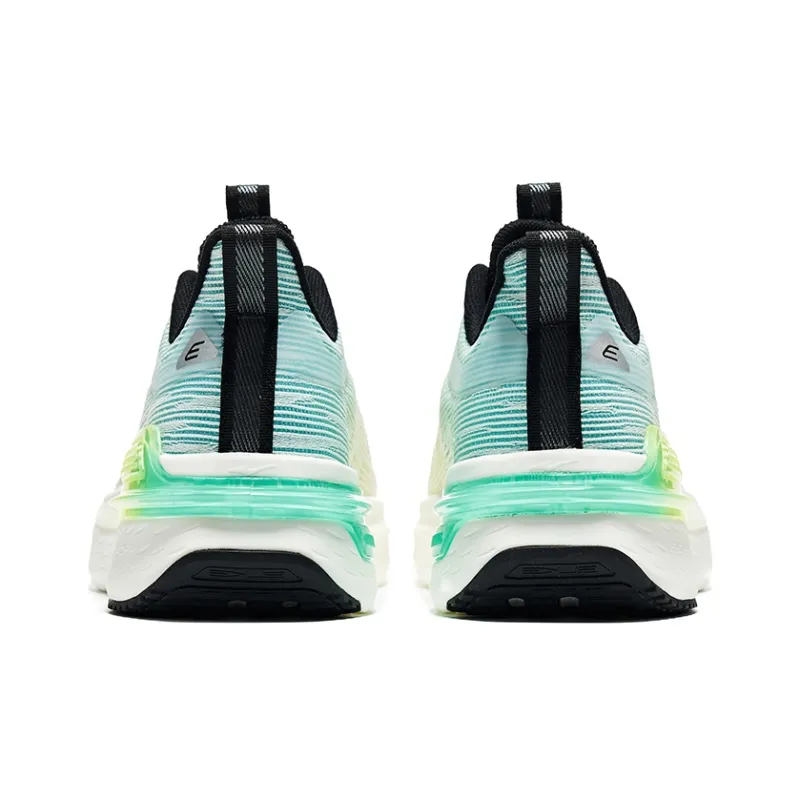Erke Excellence Anti Slip Wear Resistant Low Top Running Shoes Men's White Green-3