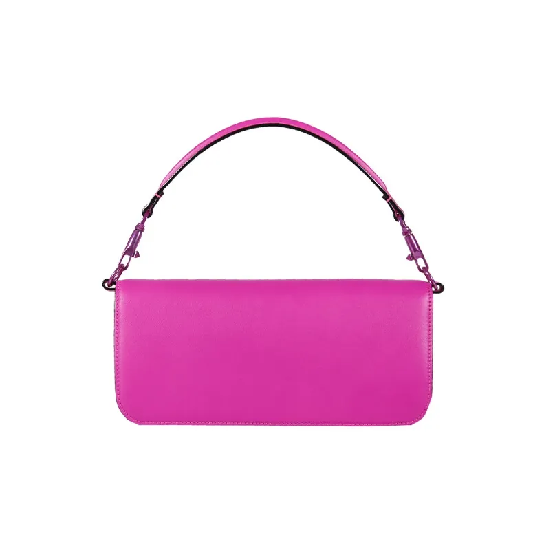 Valentino Locò Leather Portable Crossbody Bag Shoulder Bag Women's Pink Purple-2