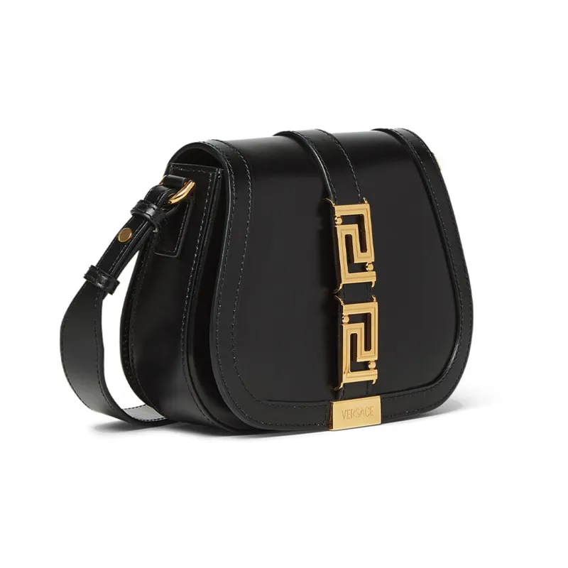 FANSIZHE Greca Goddess Cow Leather Crossbody Bag, Shoulder Bag Women's Black-1