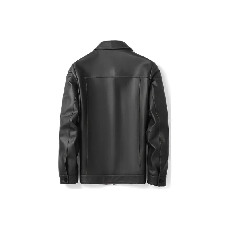 SINBOS Leather Jackets Men Black-1