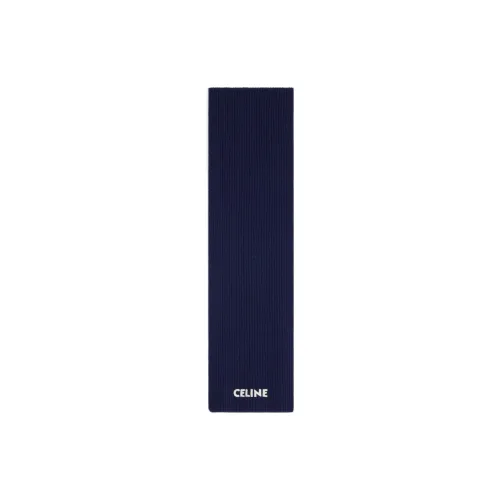 CELINE Knit Scarf Women's Marine Blue