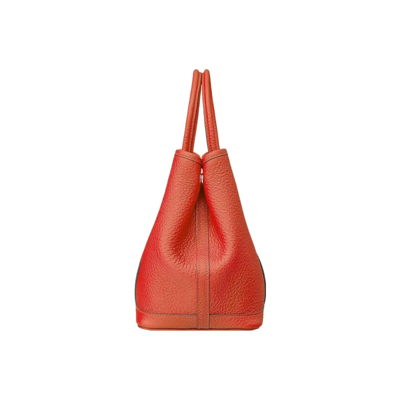 HERMES Garden Party Cow Leather Garden Handbag Regular Women's 9T Capucine Orange Red-1