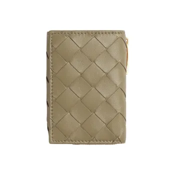 Bottega Veneta Sheepskin Card Holder, Wallet Trumpets Women's Taupe