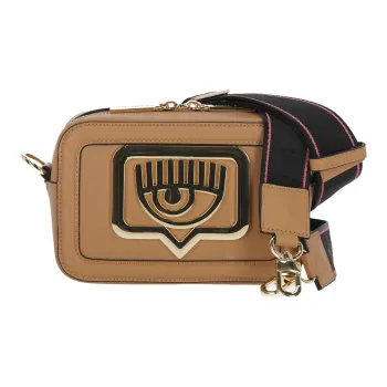 CHIARA FERRAGNI Eyelike PU Camera Bag, Shoulder Bag, Crossbody Bag Women's Brown