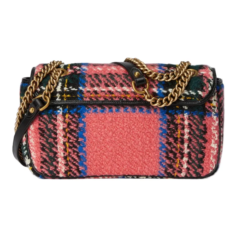 GUCCI GG Marmont Tweed With Leather Crossbody Bag Shoulder Bag Women's Light Pink-1