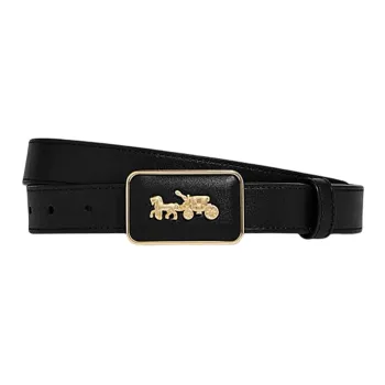 COACH Cow Leather Leather Belts Unisex Black Width  2.5cm