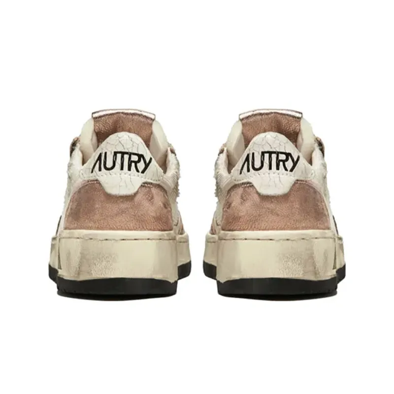 AUTRY Super Vintage Low White Metallic Pink Women's-3