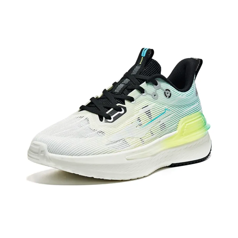 Erke Excellence Anti Slip Wear Resistant Low Top Running Shoes Men's White Green-2
