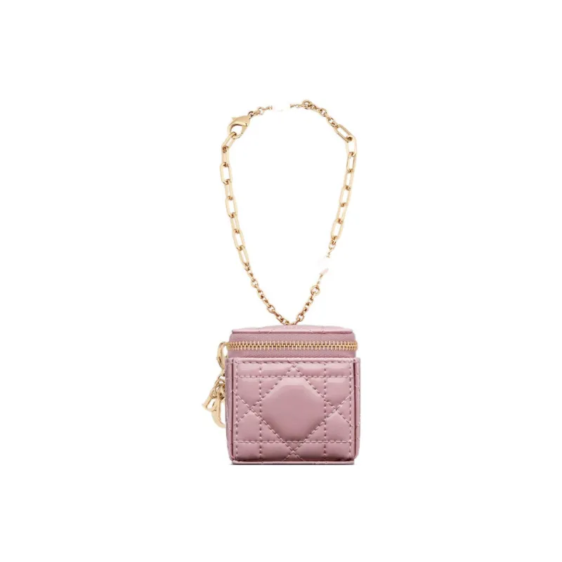 DIOR Patent Leather Cowhide Clutch Extra Mini Women's Pink-0