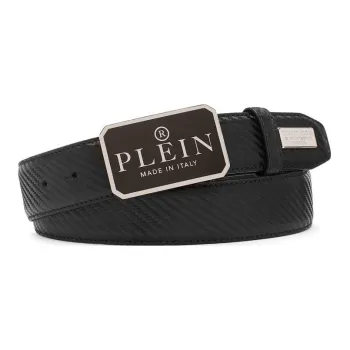 PHILIPP PLEIN Logo plaque Textured Belt