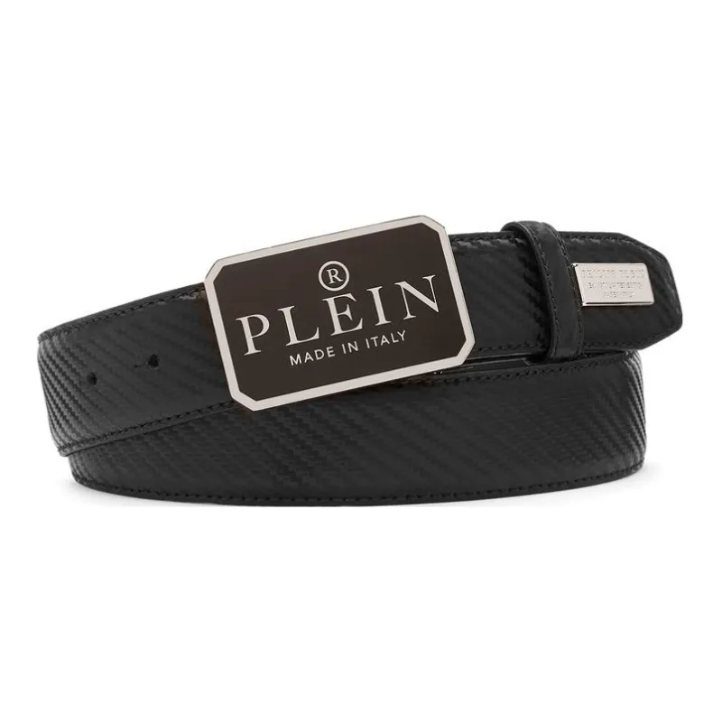 PHILIPP PLEIN Logo plaque Textured Belt-0