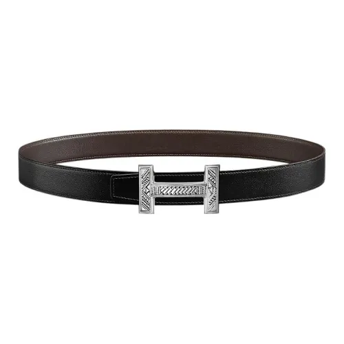 HERMES Leather Belts Men Brown