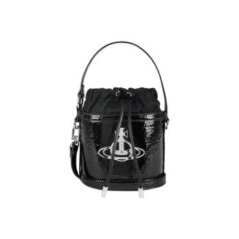 Vivienne Westwood DAISY Calfskin Bucket Bag, Shoulder Bag, Crossbody Bag, Handbag Regular Women's Black