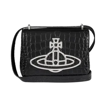 Vivienne Westwood Linda Cow Leather Shoulder Bag Crossbody Bag Women's Black