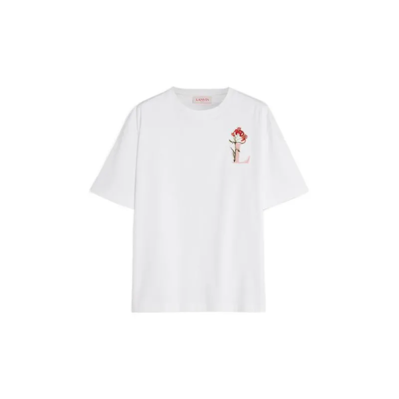 Lanvin SS23 BOTANICA T Shirt Unisex White-1