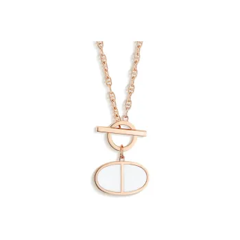 HERMES Chaine D'ancre Verso Karat Gold Necklaces Women's Rose Gold