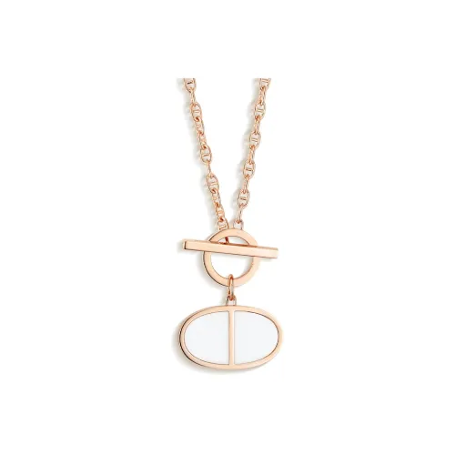 HERMES Chaine D'ancre Verso Necklaces Women's Rose Gold