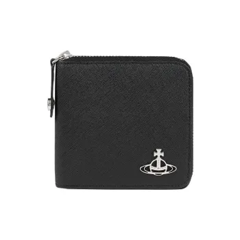Vivienne Westwood Saffiano Cow Leather Coin Purse Women's Black
