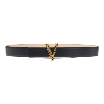 VERSACE Leather Belts Women's Black/Yellow