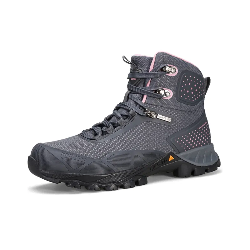 HUMTTO Lightweight, Wear resistant, And Non slip High Top Outdoor Shoes Women's Gray Pink-1