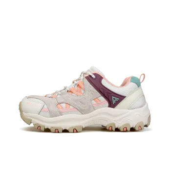 HUMTTO Cushioning Anti Slip And Wear Resistant Low Top Hiking/Trekking Shoes Women's Ecru Smoke Pink