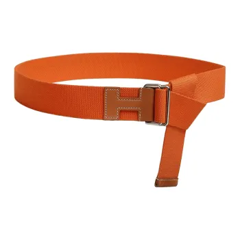 HERMES Minimalist Style Versatile Nomade 40 Double Ring Buckle Leather Belts Men's Width 4cm