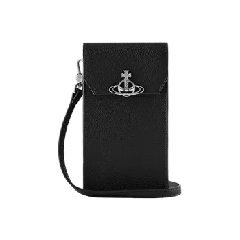 Vivienne Westwood Grain Leather Cell Phone Pouch Women's Black