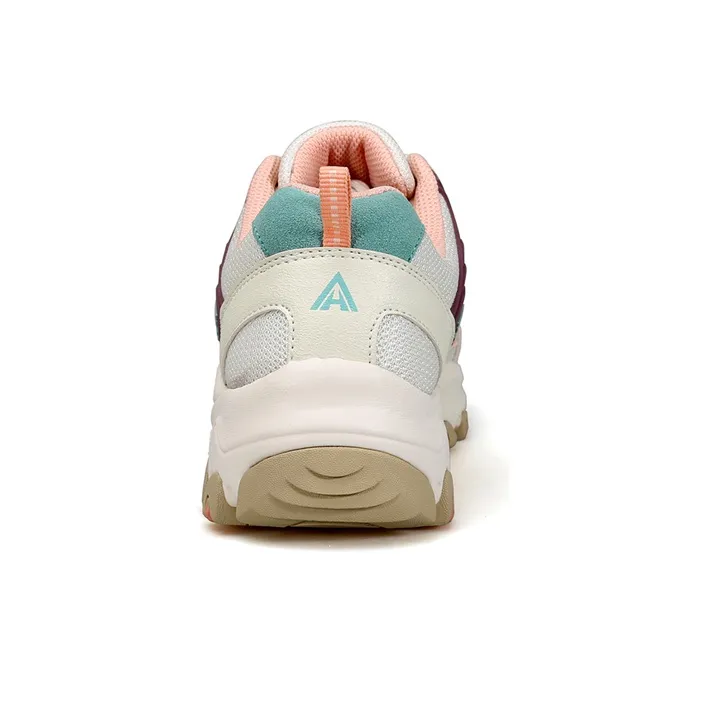 HUMTTO Cushioning Anti Slip And Wear Resistant Low Top Hiking/Trekking Shoes Women's Ecru Smoke Pink-3