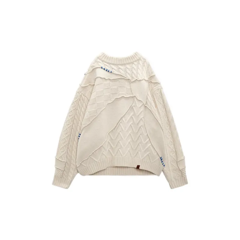 ADER ERROR X Zara Oversized Patchwork Knit Sweater - POIZON