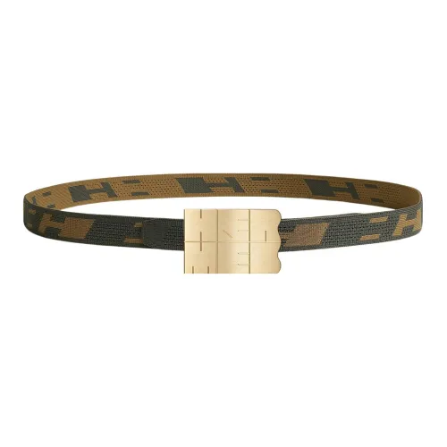 HERMES Belts Men Gray Green/Dark Green Brown