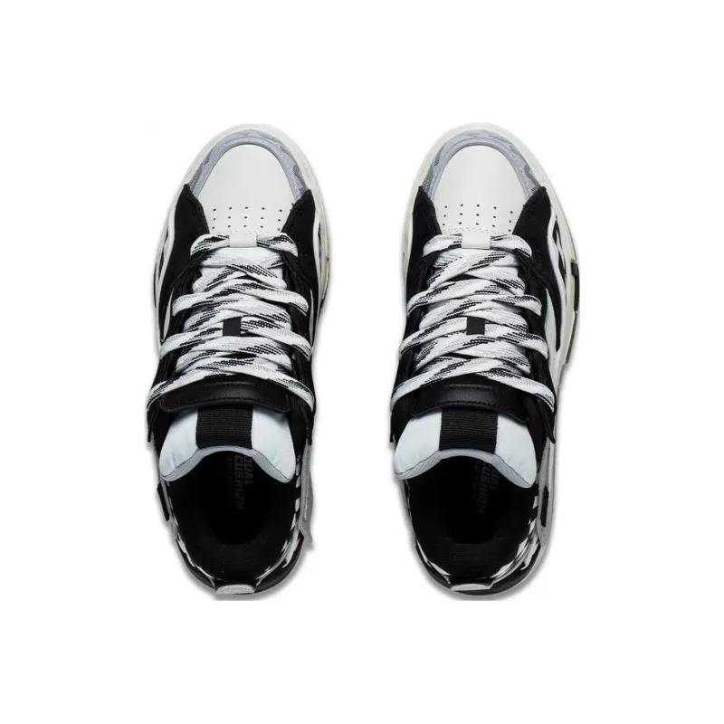 LiNing Wave Golden Durable Breathable Low Top Skateboard Shoes Women's Black White-3